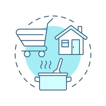 Independent living soft blue concept icon. Ability to manage daily tasks without constant assistance. Life skill. Round shape line illustration. Abstract idea. Graphic design. Easy to use in article vector