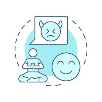 ira administración suave azul concepto icono. albardilla con Estresante situación. emocional y yo regulación habilidades. redondo forma línea ilustración. resumen idea. gráfico diseño. fácil a utilizar en artículo vector