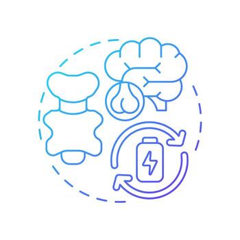 Thyroid stimulating hormone blue gradient concept icon. Regulate metabolism, energy levels and body functions. Round shape line illustration. Abstract idea. Graphic design. Easy to use in blog post vector