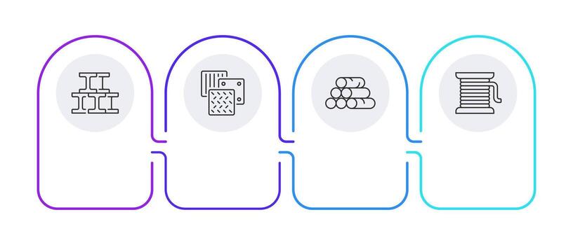 Heavy industry production infographic template. Metalwork, metallurgy. Data visualization with 4 steps. Process design. Editable rounded options info graphics vector