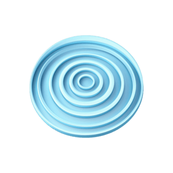 concentrisch blauw cirkels in 3d ontwerp. abstract meetkundig patroon en zichtbaar diepte. geïsoleerd Aan transparant achtergrond png