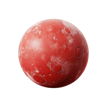 Red Planet Texture Sphere. Space Exploration And Planetary Surface Design. Isolated On Transparent Background png