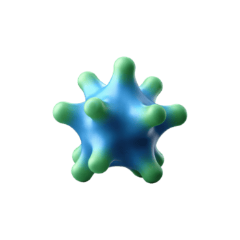 Abstract Blue And Green Spiky 3D Shape. Modern Design Element For Technology And Science Concepts Isolated On Transparent Background png