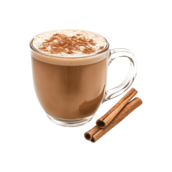 Glas Becher von mit Zimt gewürzt Kaffee mit Zimt Stöcke. aromatisch Getränk und aromatisch würzen. isoliert auf transparent Hintergrund png