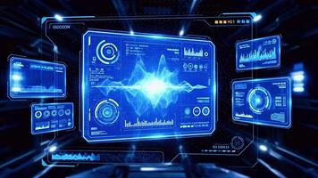 futurista digital interface com dados visualizações e gráficos em Sombrio fundo imagem foto video