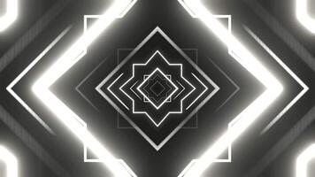 White Neon Tunnel with Geometric Strobe Shapes Background VJ Loop in 4K video