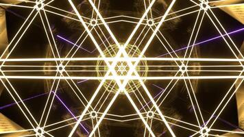 Yellow and Purple Abstract Tunnel with Neon Geometric Core Background VJ Loop in 4K video