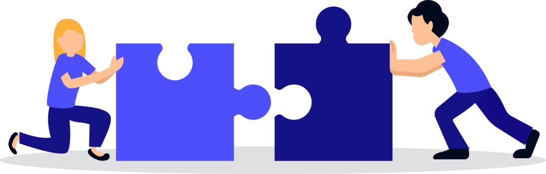 mensen werken Verbinden puzzel stukken. samenspel voor probleem oplossen concept. probleem oplossen puzzel. oplossing strategie samenspel png