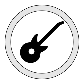 minimalista Projeto guitarra silhueta ilustração dentro círculo png
