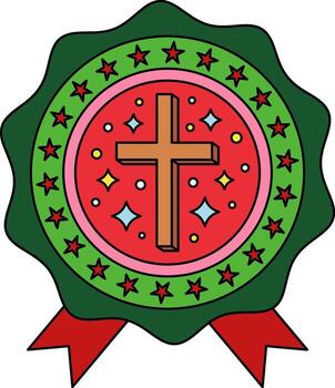 logotype of a cross with a star vector