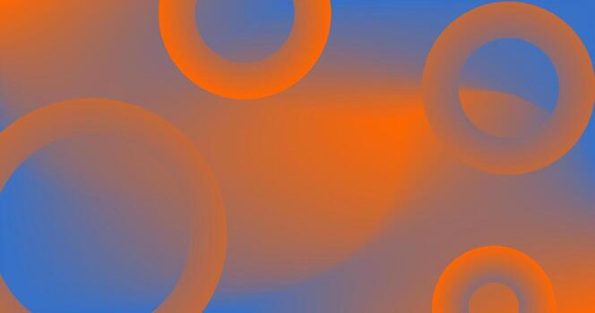 Blue Orange Abstract background with Rings for advertisement presentation Gradient Design vector