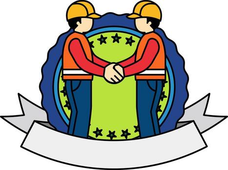 logotype icon of Two men shaking hands vector