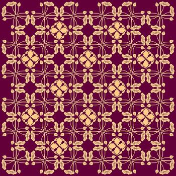 Hand-Painted Thai Lattice Pattern Repeating Cloth Print Design vector