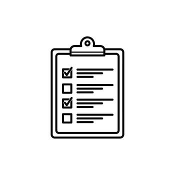 Lista de Verificación icono portapapeles con Lista de Verificación, tarea gestión, ilustración, Tareas terminado vector