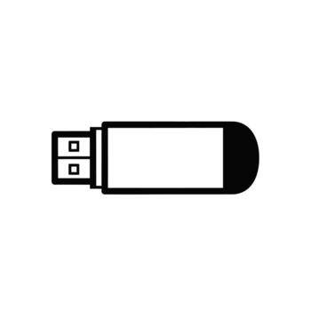 USB destello conducir icono, negro y blanco, datos almacenamiento , memoria palo vector