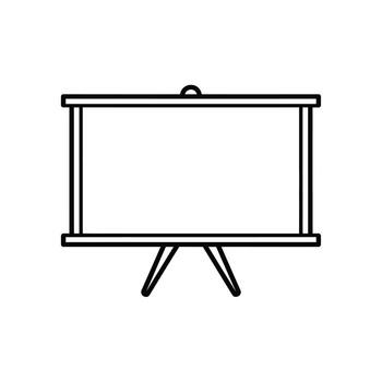 presentación pizarron icono, vacío tablero en trípode pararse, gráfico, sencillo vector