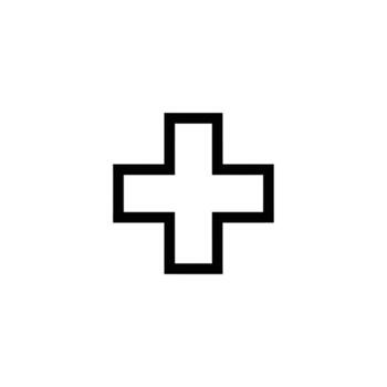 Plus Sign Icon, Add Symbol, Medical Cross, Geometric Shape, Basic Element, interface vector
