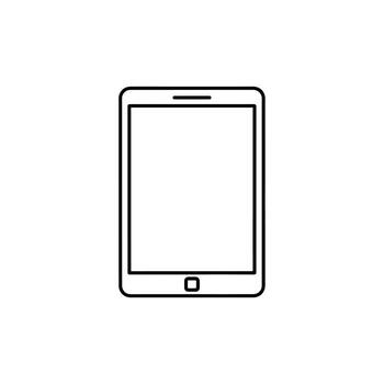 Tablet Icon Outline Graphic, Digital Device Symbol, Technology Concept, ui vector