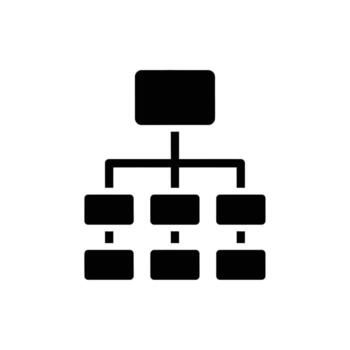 Organization Chart Icon Hierarchy, Structure, Business Flow, project management vector