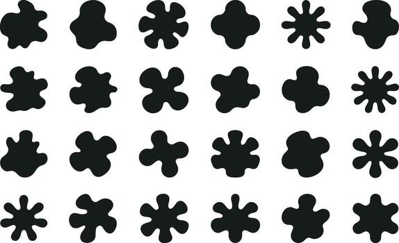 Collection of varied abstract shapes in black on a white background vector