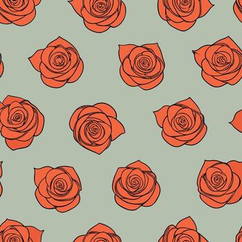 Minimal continuous line art seamless pattern design with geometric shapes and abstract flowing forms vector