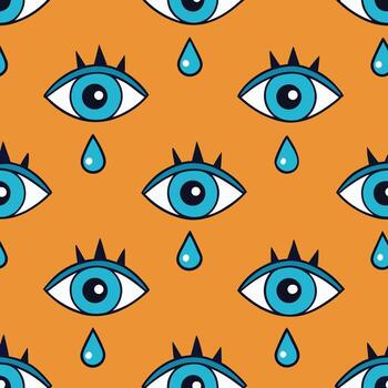 Minimal abstract eye shapes repeating seamless pattern design for various applications vector