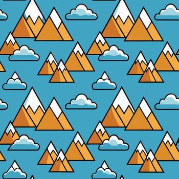 Minimalist geometric mountain peaks repeating design for textiles and surfaces vector