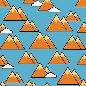 Simple abstract mountain range repeating design for textures and backgrounds vector