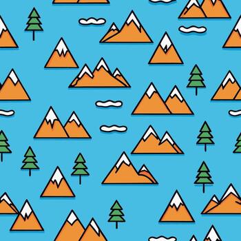 Minimalist repeating pattern design featuring abstract mountain silhouettes for textile and surface applications vector
