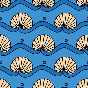 Abstract geometric line art repeating pattern design with cmyk color palette and helvetica courier fonts vector