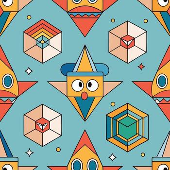 Repetitive geometric shapes abstract design for surface coverings and textiles vector