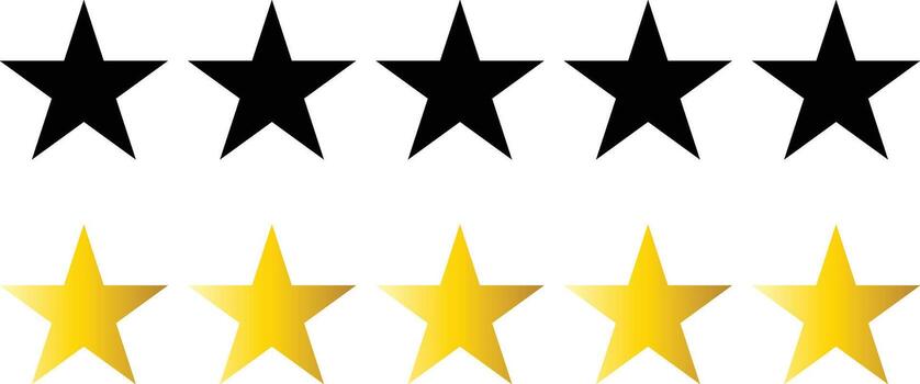 Five star rating icon illustration customer review and feedback rank symbol gradient yellow orange stars for app ui design on transparent background. vector