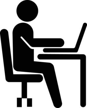 Working icon using Laptop minimalist design on transparent background. vector
