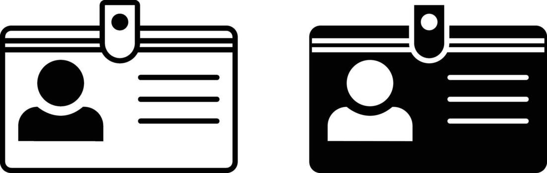 Id card and driver is license Icon set black ID Badge Passport and Identity symbols Isolated on transparent Background. vector