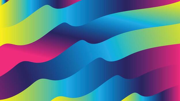 Colorful abstract wavy gradient background design with vibrant neon lines and smooth flowing shapes vector