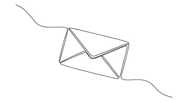 Email Envelope One Continuous Line Art, Simple Communication vector