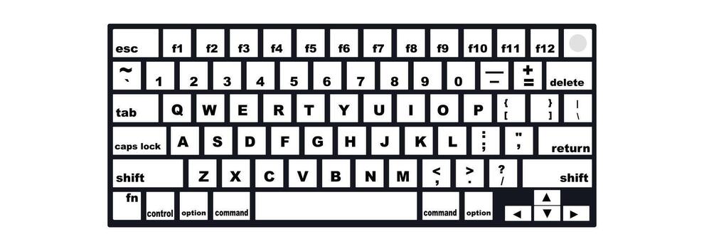 Computer keyboard layout with QWERTY keys isolated on white background representing technology and typing concept vector