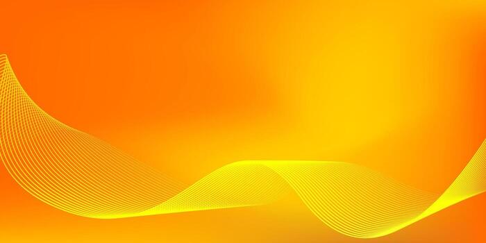 Abstract orange gradient background with shining lines waves. Minimalist background for banner poster. vector