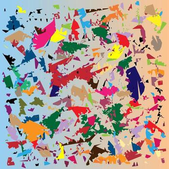 Background illustration of scattered multi-colored scraps of paper. vector