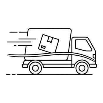 Fast Delivery Truck Icon Symbolizing Speedy Shipment and Logistics Services on a White Background, Representing Efficient Courier and Transport Solutions for E-commerce and Business vector