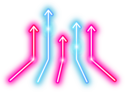 futuristisch Neon- Stil nach oben Pfeil fließen abstrakt gestalten Grafik Element, diese abstrakt Element ist perfekt zum illustrieren Wachstum, Fortschritt, oder Bewegung im ein modern Design. png