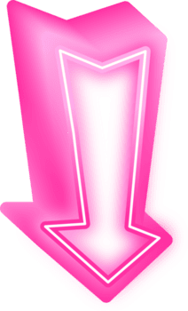 néon estilo brilhando para baixo 3d seta direcional placa elemento gráfico, uma brilhando néon estilo seta dentro brilhante Rosa e branco, apontando para baixo. ótimo para indicando direção, Transferências. png
