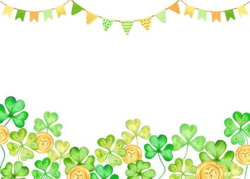 Shamrocks and bunting decoration vector