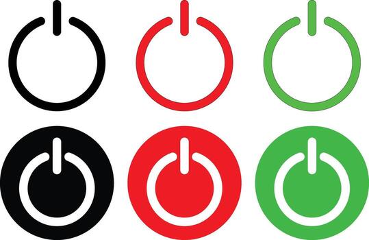 Power button icon. Start buttons. Stop sign. logo concept of powers button. Turn off symbol. vector