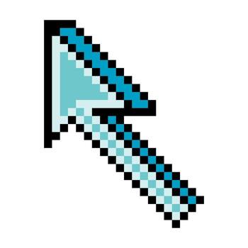 ratón puntero con píxel Arte en blanco antecedentes vector