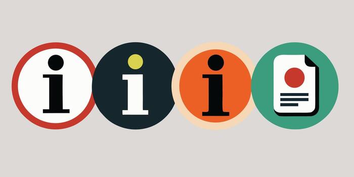 Diverse Information Icons in Circles vector