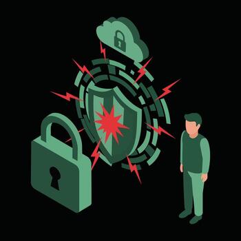 ciber seguridad y datos proteccion tecnología atención vector