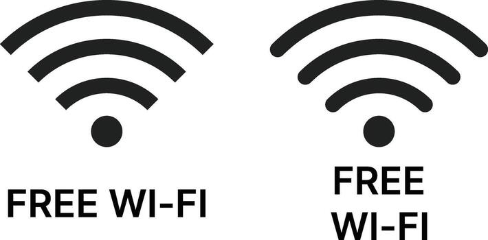 Free wifi icons. Wireless internet Wi Fi icons. Wireless hotspot network sign. Wifi hotspot sign for digital communication vector
