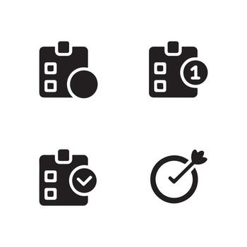 Task Prioritization Solid Icons Set for Smart Scheduling vector