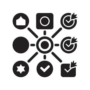 Task Prioritization Solid Icon for Office Workflow vector
